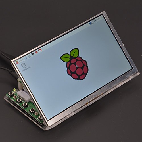 GeeekPi Raspberry Pi 7 inch 1024x600 LCD Screen TFT Panel LCD Display with Driver Board HDMI + VGA + 2AV & Tranparent Clear Acrylic Bracket Holder (Without Touch+Acrylic Bracket)
