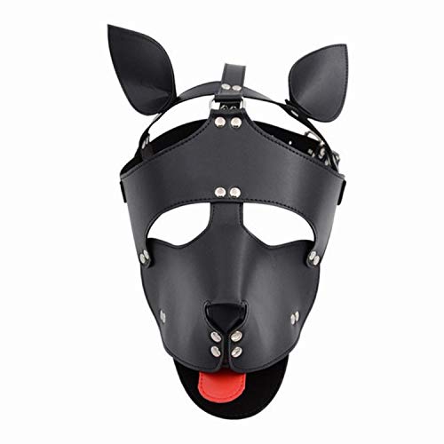 BRFPL Tshirt Exotic sIx Products PU Leather Hood Mask Headgear Dog Bondage Slave in Adult Games for Couples Fetish Flirting Toys Black Deluxe Toy for sIxy Size