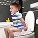 Potty Training Seat for Toddler Infant Kids Training Toilet Seat for Boys Girls Baby Toilet Trainer with Handles Splash Guard Non-Slip with Soft Cushion Adjustable for Most Toilet Brush Bonus (Pink)