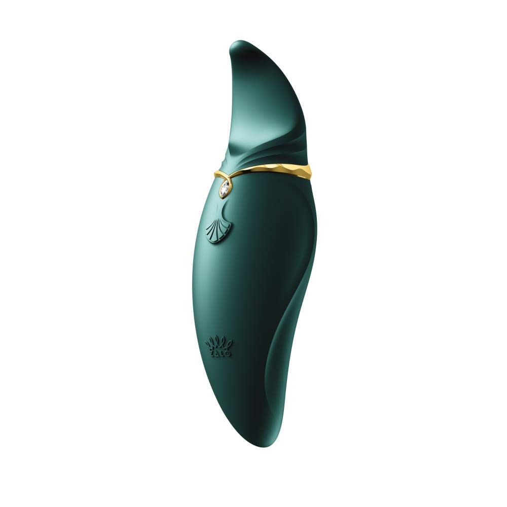 Zalo Hero Jewel Clitoral Pulsewave Massager Green 5.4 x 3.9 x 14.6 cm