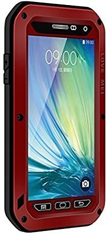 Love Mei Samsung Galaxy A5 Case;Shockproof Waterproof Dust/Dirt/Snow Proof Aluminum Metal Gorilla Glass Heavy Duty Protection Case Cover for Samsung Galaxy A5 (Red)