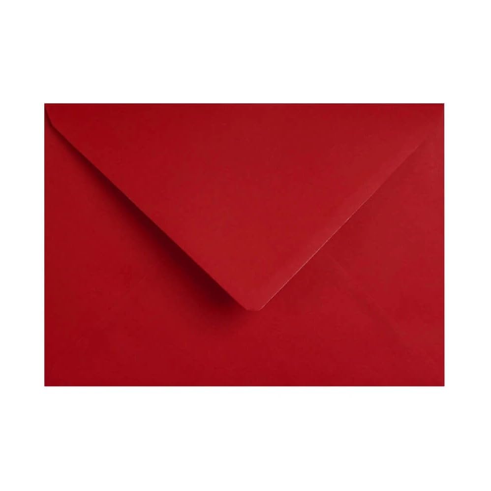 Trucraft - Deep Red Matte Envelopes 5" x 7" 133mm x 184mm - Pack of 25 - for Greeting Cards, Christmas Cards, Wedding Invitations, and All Types of Crafts
