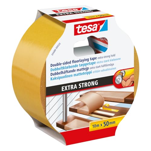 tesa Extra-Strong Installation Tape for Carpet and PVC - 10 m x 50 mm