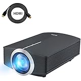 DeepLee DP500 1500 Lumen Mini Projector, Multimedia Home Theater Video Projector with HDMI AV VGA USB SD HD support PC Laptop Xbox PS4 DVD Player for Video Game Movie iPhone Smartphone-Black