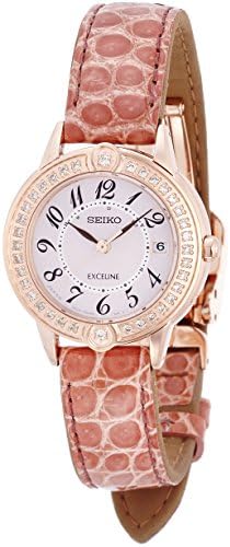 SEIKO EXCELINE Diamond Bezel Watch Solar Sapphire Glass Super Clear Coating SWCW076 Womens