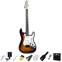 LyxPro Full Size Electric Guitar with 20w Amp, Package Includes All Accessories, Digital Tuner, Strings, Picks, Tremolo Bar, Shoulder Strap, and Case Bag Complete Beginner Starter kit Pack
