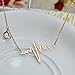 Rose Gold Forever Love Heartbeat Design Heart-shaped Short Paragraph Stainless Steel Necklace