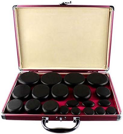 20 Pieces Set Spa Oil Stone Massage Stone with Heating Box Thermostat Energy Stone Volcanic Hot Stone