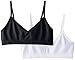 Maidenform Girl Big Girls' Slim Seamfree Crop Bra (Pack of 2), Black/White, X-Large