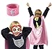 The Mass Superheros Dress Up Costumes 4 Satin Capes with Felt Mask Matching Wristbands for Kids
