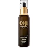 CHI Argan Oil Leave In Treatment, Argan Plus Moringa Oil, Lightweight Formula To Moisturize Dull & Damaged Hair, Sulfate & Paraben-Free, 3 Oz