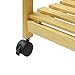 Organize It All Mobile Kitchen Utility Cart with Wire Drawers (Natural Pinewood), Tan, Silver, White, Model:34123W-1