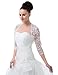 Meibida Women's 3/4 Sleeve Length Lace Bridal Wedding Bolero Jacket