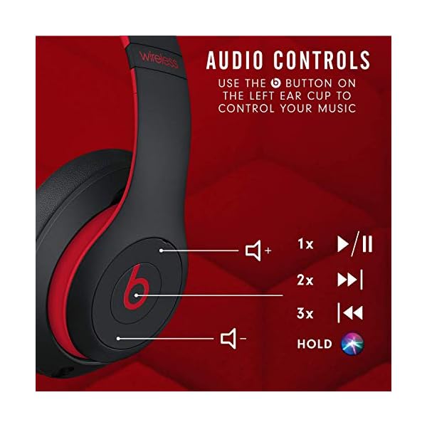 Beats-Studio3-Wireless-Noise-Cancelling-Over-Ear-Headphones-Apple-W1-Headphone-Chip-Class-1-Bluetooth-Active-Noise-Cancelling-22-Hours-Of-Listening-Time-Defiant-Black-Red Beats Studio3 Wireless Noise Cancelling Over-Ear Headphones - Apple W1 Headphone Chip, Class 1 Bluetooth, Active Noise…