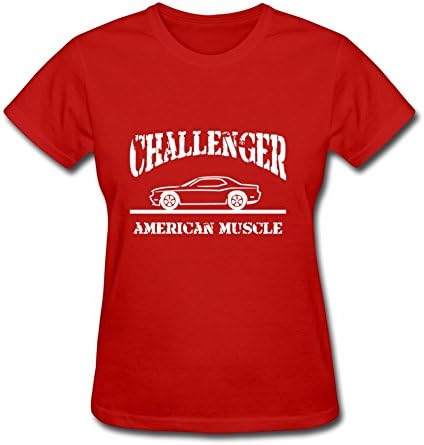 Dodge Challenger American Muscle Car O-neck T-shirt Red Medium Red Christerry Print