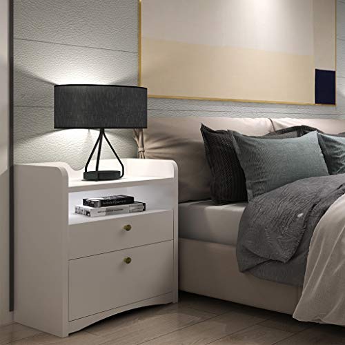Sunon Tall Nightstand 2Drawer Night Stand, Assembly Required (22.8x15