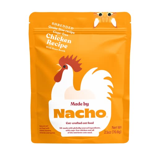 Made by Nacho Wet Cat Food Broth Meal Topper, CageFree Shredded