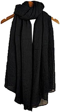Ladies' cotton pure shawls scarves warm female scarf gift (Black)