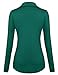 Ninedaily Womens Business Tops Lapel V Neck Slimming Long Sleeve Office Blouse Green