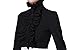 DEARCASE Elegant Stand Collar Lotus Leaf Ruffle OL Top Blouse Shirt Black S