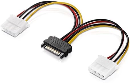 Adaptare Power Supply Adapter Cable 15-Pin SATA Connector to 4 Pin IDE and 4 Pin black
