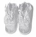 Lauren Madison baby girl Christening Baptism Special occasion Infant Satin Shoes With Embroidered Cross On The Toe, White, Large