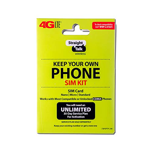 Straight Talk 4G LTE Keep Your Own Phone SIM Kit SIM Card (Verizon, Sprint, CDMA-Compatible)