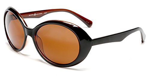 SAMBA SHADESWomen's Sunglasses Polarized Lens Oversized Frame Retro Audrey Hepburn Style