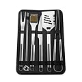 Home-Complete BBQ Grill Tool Set- Stainless Steel Barbecue Grilling Accessories with 7 Utensils and Carrying Case, Includes Spatula, Tongs, Knife
