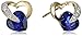 10k Yellow Gold Created Blue Sapphire Diamond Heart Earrings (1/12 cttw, I-J Color, I2-3 Clarity)