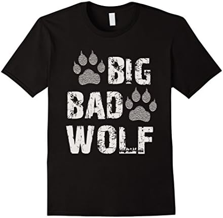 Mens Big Bad Wolf Paw Print Halloween Costume T-Shirt Large Black