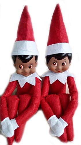 LICY Christmas Novelty Elf on the Shelf Plush Dolls (Red Black)