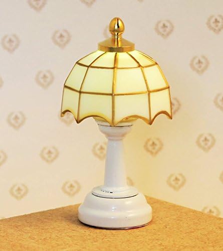 Tiffany Style Lamp 3V LED Dolls House Miniatures 12th Scale Light