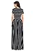 HOTAPEI Women's Summer Casual Loose Long Dress Short Sleeve Pocket Maxi Dress Black and White Striped,Black and White Striped,X-Large