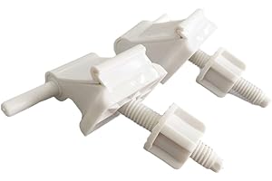 Sturdy and Reliable Toilet Seat Hinge Replacement Solutions in White Plastic (white)