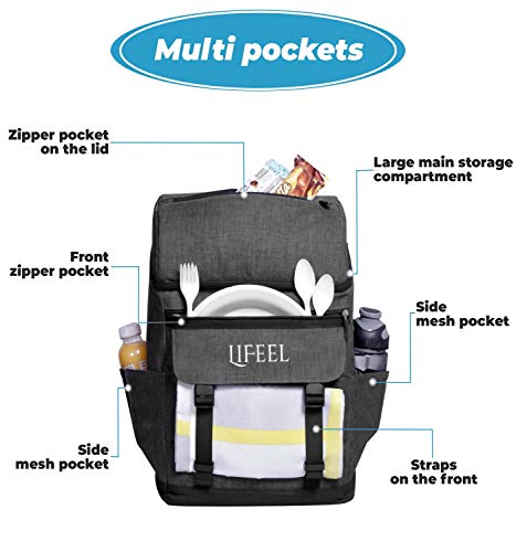 LiFeel Cooler Backpack Set of 5 Pieces, Premium Insulated Backpack Cooler Materials, Totally Leakproof Waterproof, Soft and Lightweight, Perfect for Lunch Picnic Hiking Camping Beach Park Day Trips W