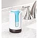 mDesign Decorative Ceramic Disposable Paper or Plastic Cup Holder Dispenser for Bathroom Vanity Countertops - Use for Water, Mouthwash, Rinsing - White/Bronze