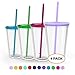 Maars Classic Insulated Tumblers 16 oz | Double Wall, Reusable Plastic Acrylic - Clear | Perfect for Parties, Birthdays, Customization - 4 Pack