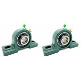 Two (2) UCP204-12 Cast Iron Pillow Block Mounted Bearings - 3/4" Inch Inside Diameter w/ Set Screw Lock - P204