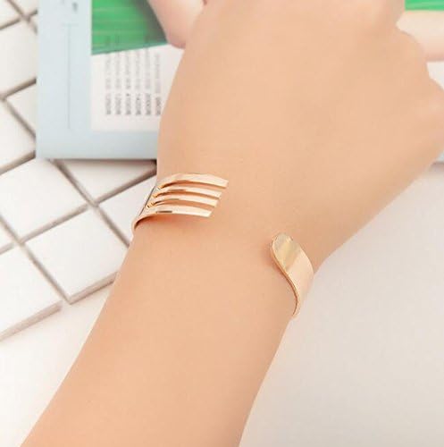gold - Woman Fashion Open Cuff Bangle Alloy Knives And Forks Wristband Bracelet Jewelry