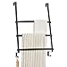 mDesign Modern Decorative Metal Over Shower Door Towel Rack Holder Organizer with Storage Hooks - for Bathroom Towels, Washcloths, Hand Towels, Loofahs and Sponges - Bronze