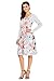 HOTAPEI Casual Long Sleeve A-line Loose T-shirt Dresses For Women With Pockets Floral Print Midi Dress Blue4 X-Large
