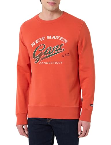GANT Graphic Sweat C-Neck, Arancione Scuro, M