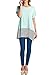 82 Days Women'S Rayon Short Sleeves Loose Fit Tunic With Stripe Contrast - Solid
