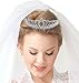 Women Stylish Shining Rhinestone Crown Headband Tiara,Silver