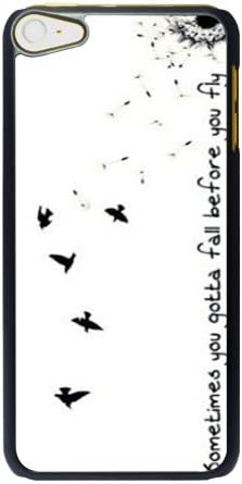 ALLUCKY Premium Fashion Dandelion Seed Birds Pattern Sometimes You Gotta Fall Quote Hard PC Skin Snap-on Back Cover Case for iPod Touch 6, 6G (6th Generation)