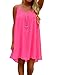 ReachMe Womens Sexy Plus Size Swimsuit Coverups Spaghetti Strap Beach Dresses Bathing Suit Cover Up Sheer Tank Sundress(1 Rose Red,XL)