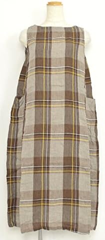 Amazon Lt Ichi Antiquites イチ アンティークス ブロック チェック リネン 切り替えポケット付きワンピース Onesize B ブラウン系チェック ワンピース チュニック 通販