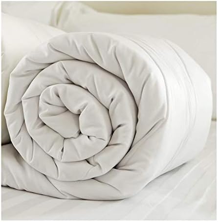 Maria Luxury Bedding & Linen 3 Tog Super King Duvet Lightweight Breathable Comfort Soft White Polycotton Quilt Perfect for Summer - Super King Size, 255 x 220cm White Duvet