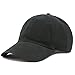 Substantial Production Classic Plain Soft Cotton Unconstructed Curved Bill, Curved Brim Adjustable Back Closure Baseball Cap Hat (Black)